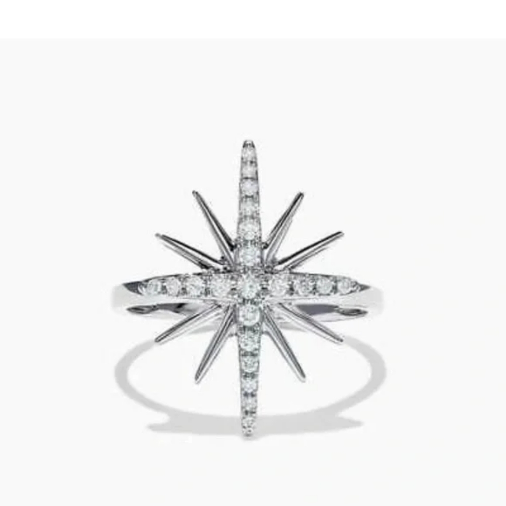 NWT 925 Silver ⭐️Diamond Ring - Picture 4 of 4